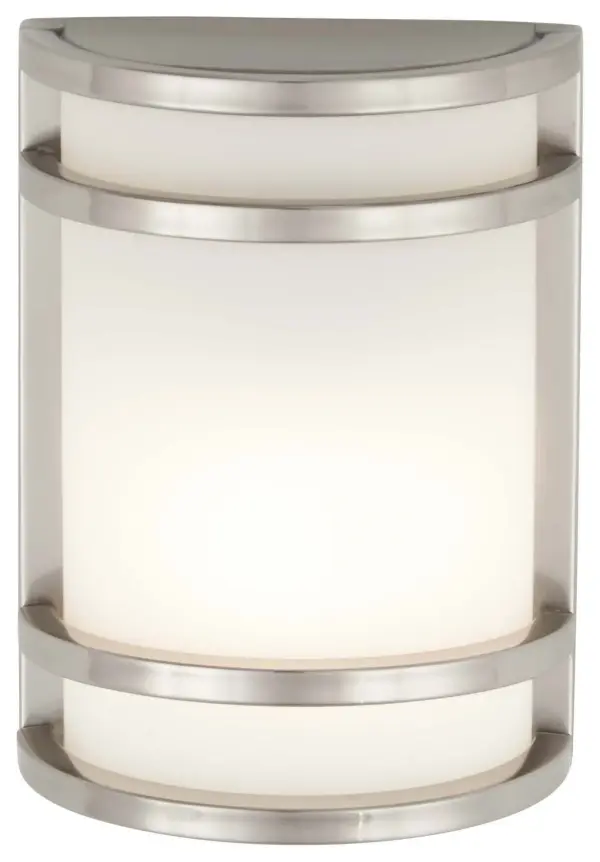 1 Light Pocket Lantern in Stainless Steel Finish with Etched Opal Glass