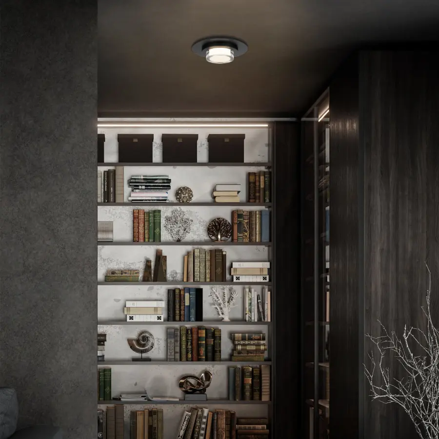 Plate 12" LED Flush Mount in Sand Black - Image 12
