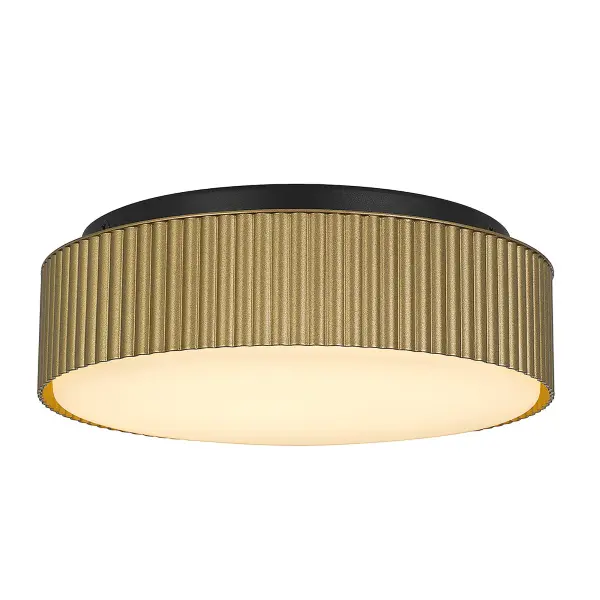 The Channel 9" Flush Mount combines Art Deco-inspired fluted detailing with modern LED technology. Its black and brass finish adds sophisticated contrast, while the white glass diffuser provides soft, even illumination.