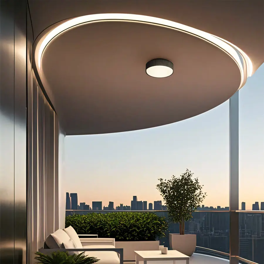 Channel 9" LED Flush Mount in Sand Black - Image 12
