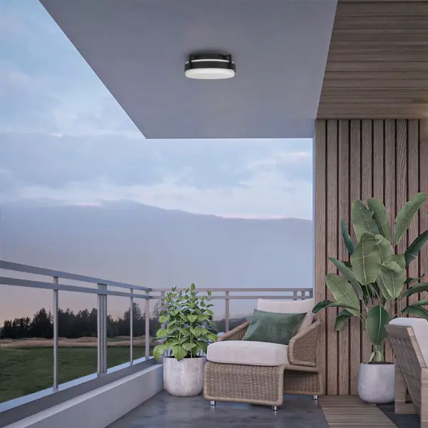 The Ted 12" Flush Mount delivers elegant simplicity with advanced LED technology. Its 5-CCT customizable lighting and wet location rating make it ideal for bathrooms, hallways, and outdoor covered areas. - alternate view