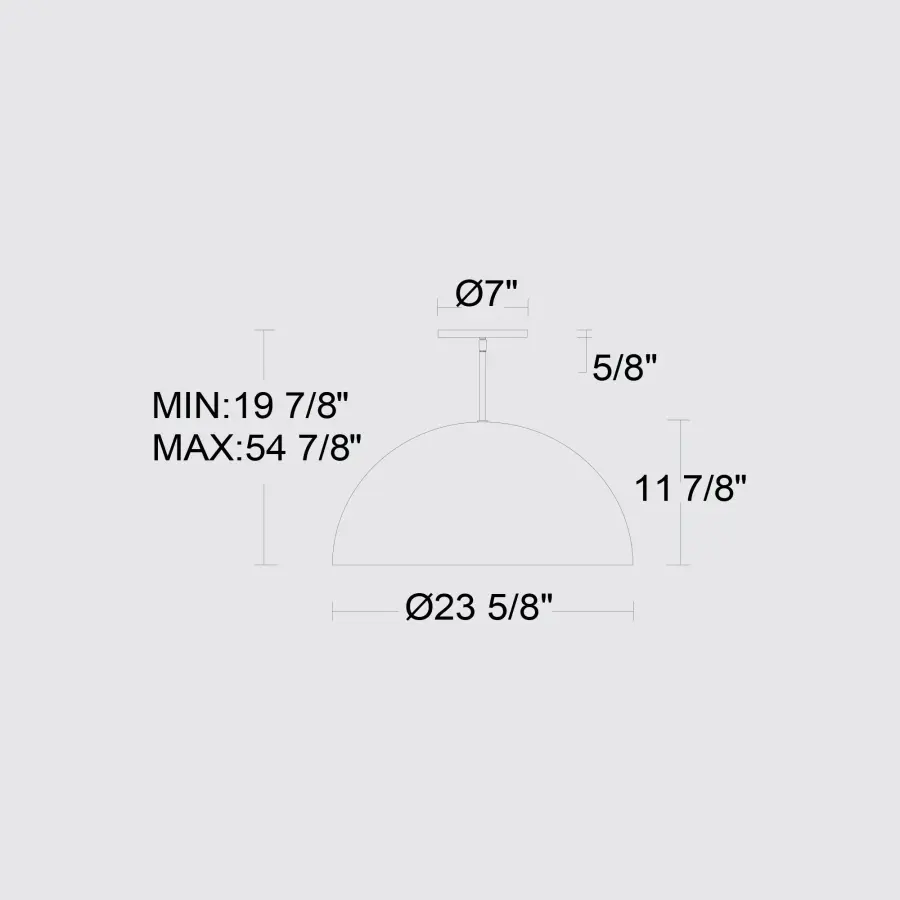 Half Round 23-5/8" LED Pendant - Image 7
