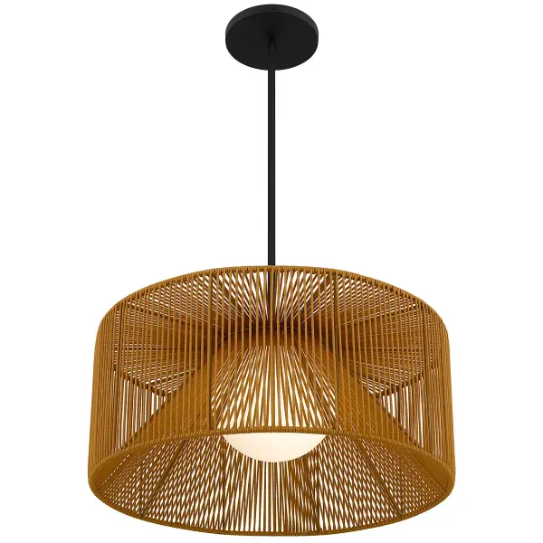 Key West 22" Woven Rattan LED Pendant - Image 7