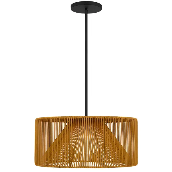 Key West 22" Woven Rattan LED Pendant - Image 8