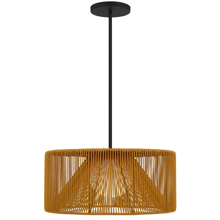 Key West 22" Woven Rattan LED Pendant - Image 8