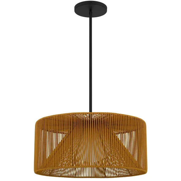 Key West 22" Woven Rattan LED Pendant - Image 9