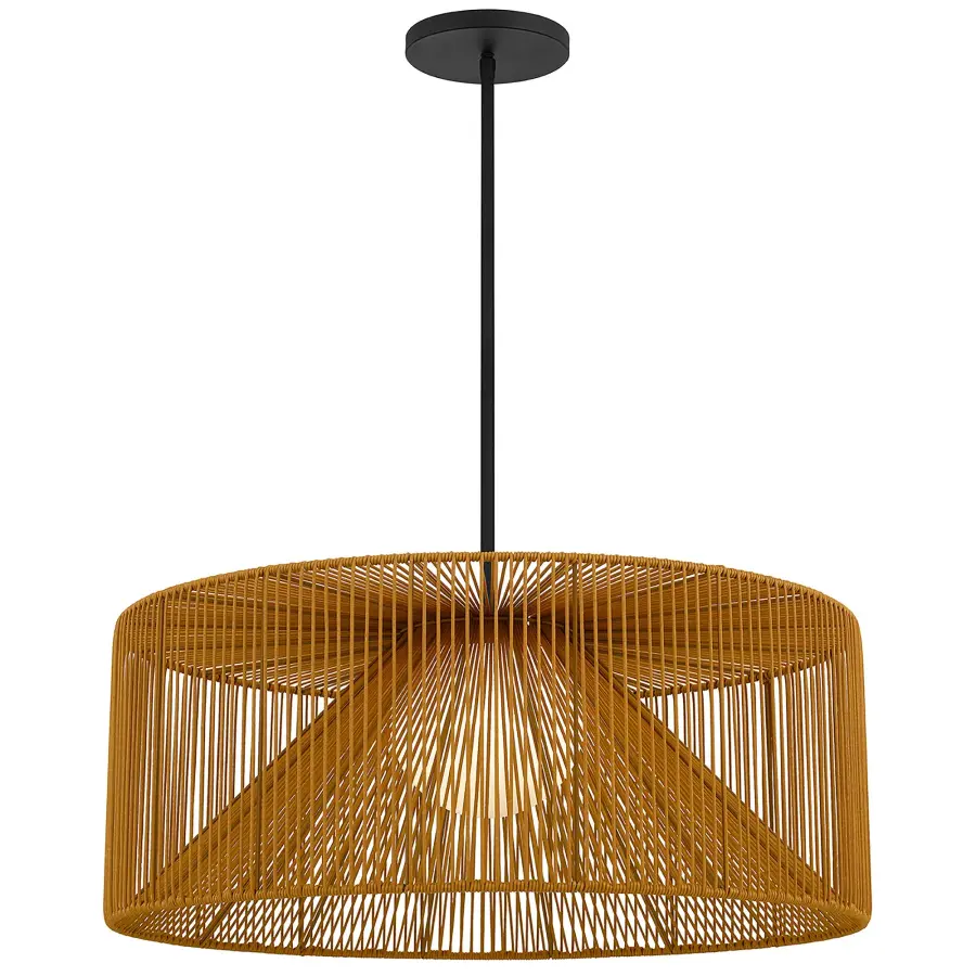 Key West 30" Woven Rattan LED Pendant - Image 1