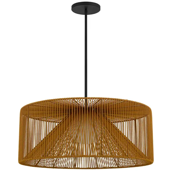 Key West 30" Woven Rattan LED Pendant - Image 11