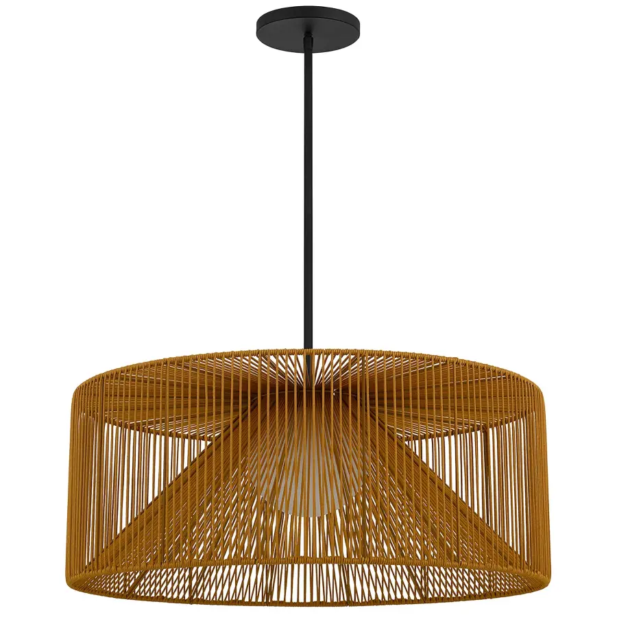 Key West 30" Woven Rattan LED Pendant - Image 11