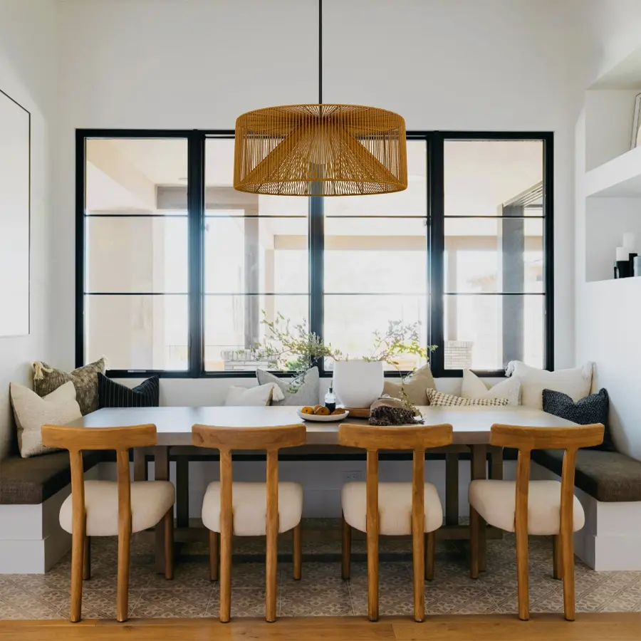 Key West 30" Woven Rattan LED Pendant - Image 3