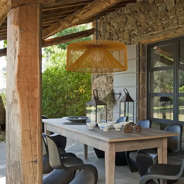 Key West 30" Woven Rattan LED Pendant - Image 5