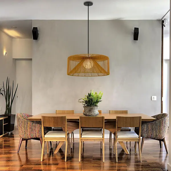 Key West 30" Woven Rattan LED Pendant - Image 6