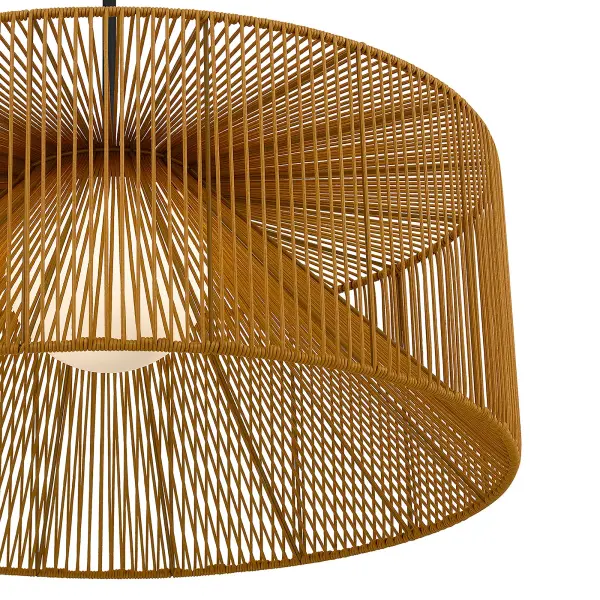 Key West 30" Woven Rattan LED Pendant - Image 8