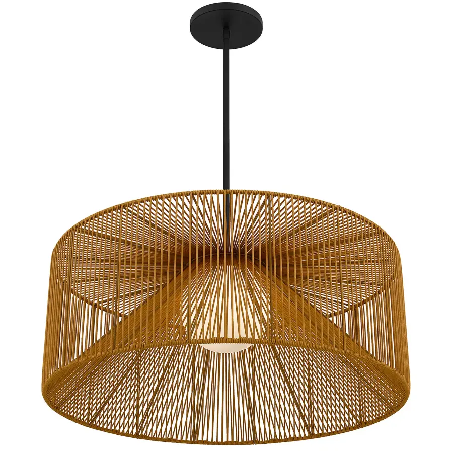 Key West 30" Woven Rattan LED Pendant - Image 9