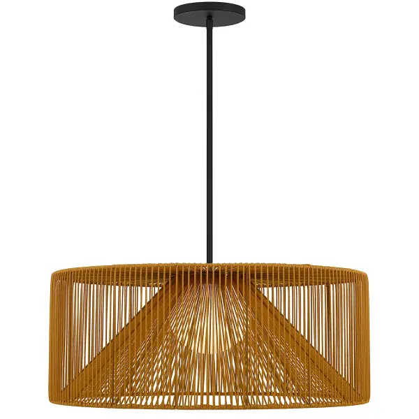 Key West 30" Woven Rattan LED Pendant - Image 10