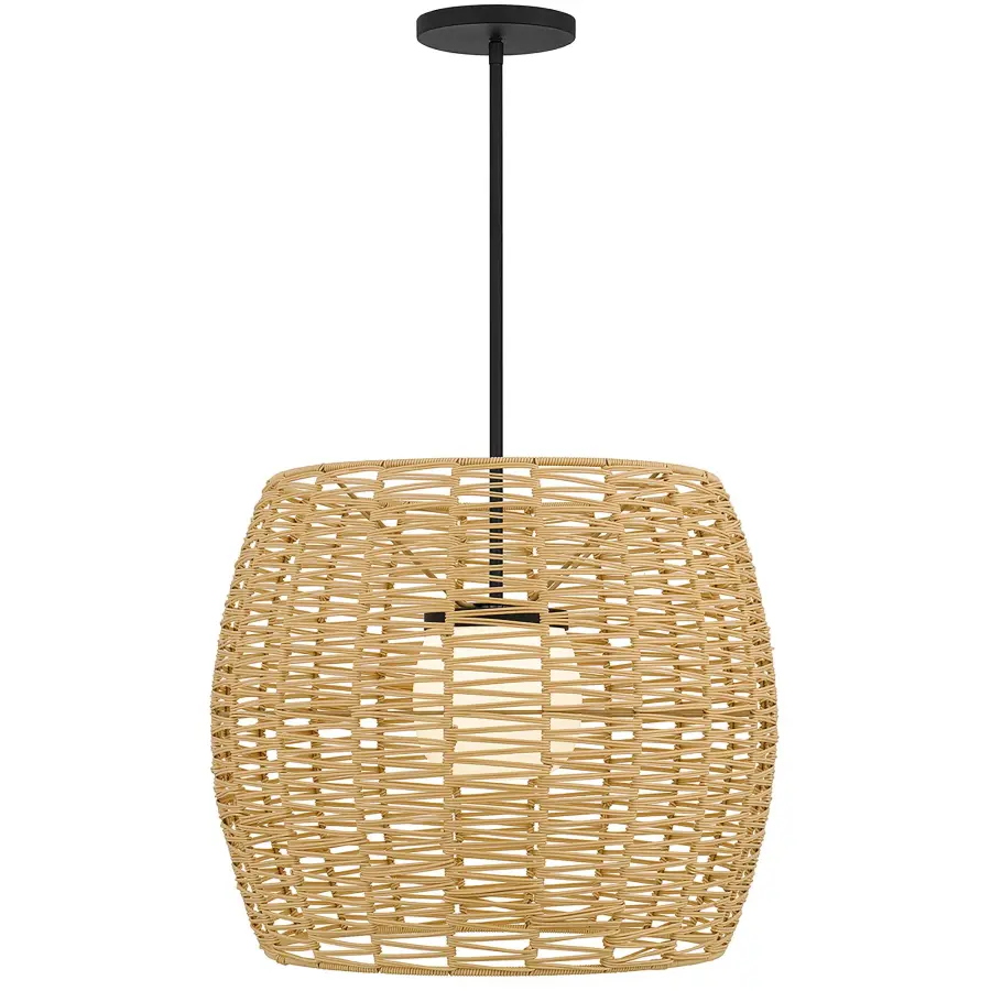 Aruba 24" Woven Rattan Pendant - Image 1