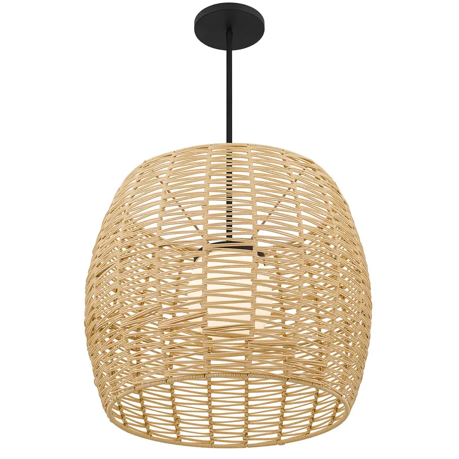 Aruba 24" Woven Rattan Pendant - Image 11