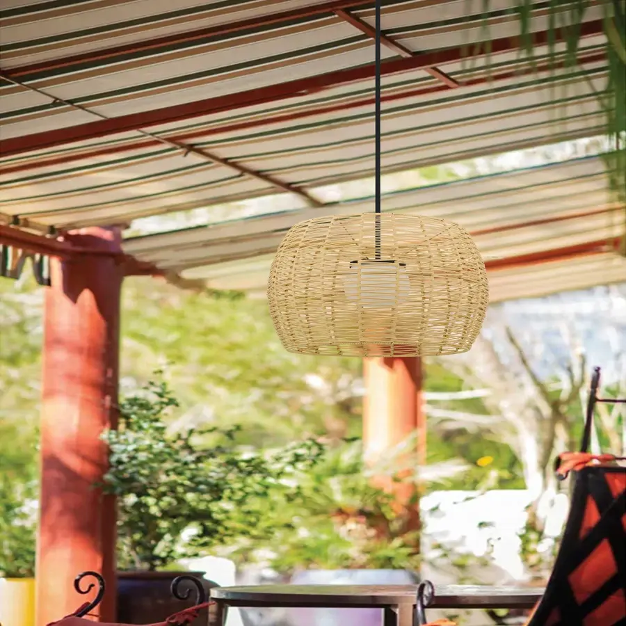 Aruba 24" Woven Rattan Pendant - Image 4