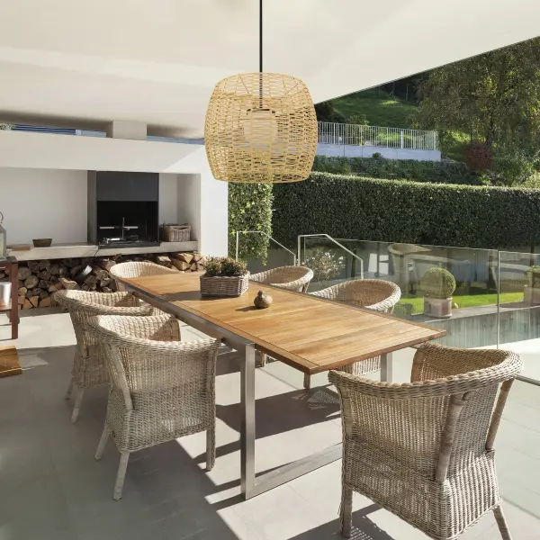 Aruba 24" Woven Rattan Pendant - Image 5