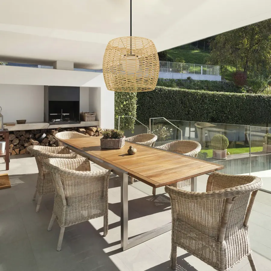 Aruba 24" Woven Rattan Pendant - Image 5