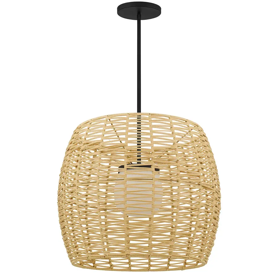 Aruba 24" Woven Rattan Pendant - Image 8
