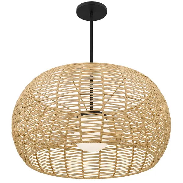 Aruba 32" Woven Rattan Pendant - Image 1