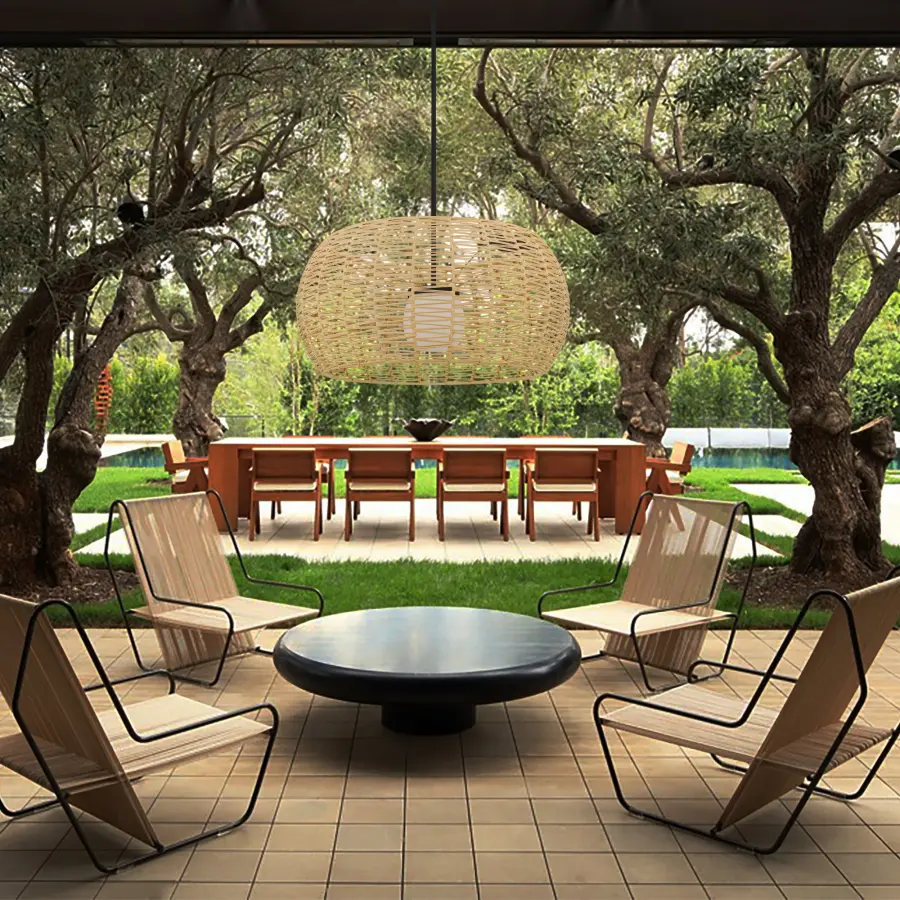 Aruba 32" Woven Rattan Pendant - Image 2