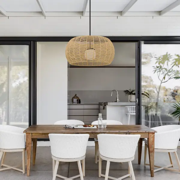 Aruba 32" Woven Rattan Pendant - Image 4