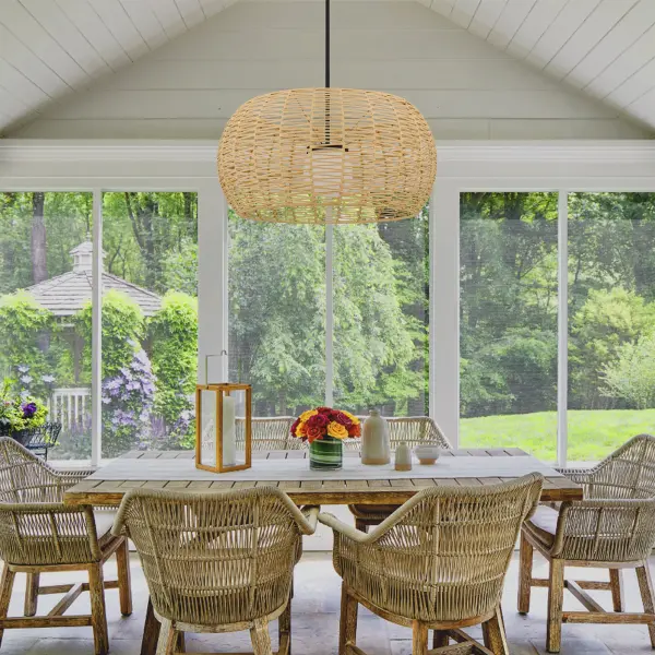 Aruba 32" Woven Rattan Pendant - Image 5