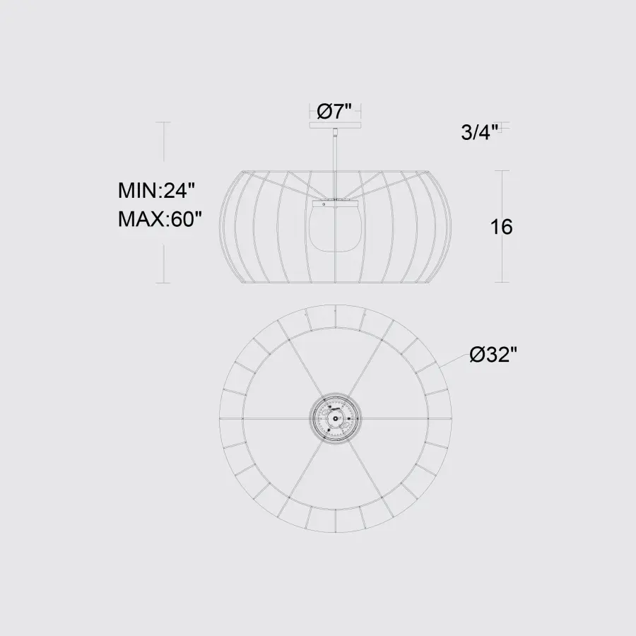 Aruba 32" Woven Rattan Pendant - Image 8