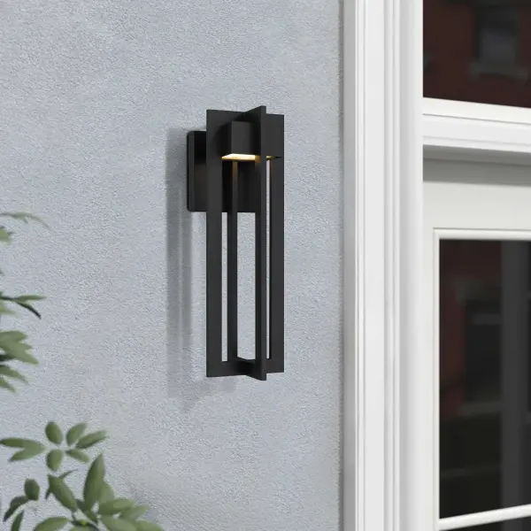 The 4 Bar LED Wall Sconce combines refined architectural design with practical versatility. Its sand black finish and clean lines deliver modern sophistication, while 3-CCT technology and dimmability offer lighting flexibility for any setting. - alternate view