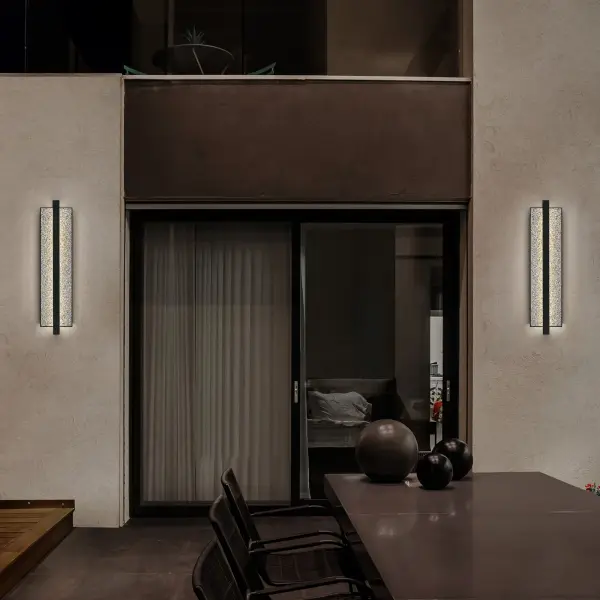 The Seafoam 32" sconce combines distinctive bubble-formed aluminum with practical features like 3-CCT adjustable lighting, wet location rating, and ADA compliance. Its modern sculptural aesthetic makes a statement while delivering versatile illumination. - alternate view