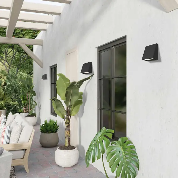 The Slant combines architectural design with practical LED technology in a durable die-cast aluminum construction. Its 3-CCT dimmable control allows you to customize light color, while wet location rating ensures reliable outdoor performance. - alternate view