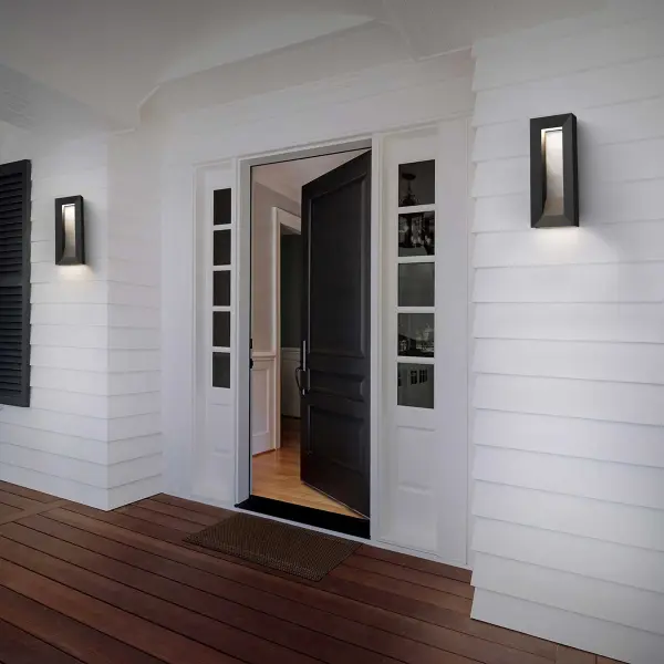 The Paletto delivers generous proportions and dual downlights in a wet-rated design perfect for outdoor applications. Its 3-CCT control allows you to customize light color from warm to cool, while robust construction ensures durability. - alternate view