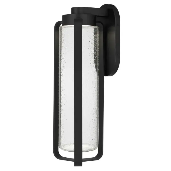 The Clover LED Wall Sconce combines blown seeded glass with a minimalist black frame, offering wet-rated durability and 3-CCT dimmable control for versatile outdoor illumination in contemporary settings.