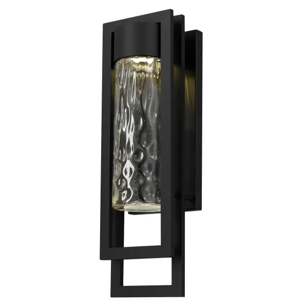 The 2 Step LED Wall Sconce combines parallel rectangular forms in a striking layered design with artisan-crafted hammered glass. Features 3-CCT adjustable color temperature and dimmable control for customizable outdoor lighting.