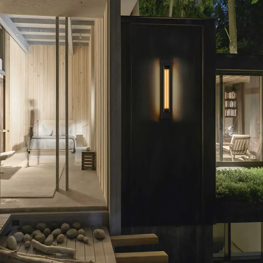Sophisticated Outdoor Wall Sconce with Layered Light Design - Image 2