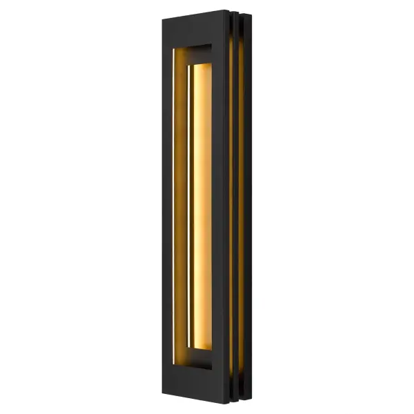 The Layer 38" Wall Sconce delivers dramatic visual impact through overlapping illuminated panels that create sophisticated depth and shadow play. Wet-rated for versatile indoor-outdoor use with customizable 3-CCT lighting.