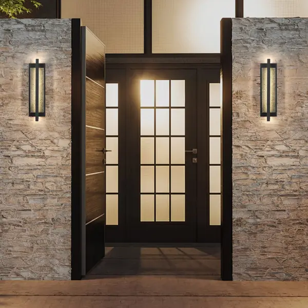Sophisticated Natural Stone & Metal Outdoor Sconce with Smart Lighting - Image 2
