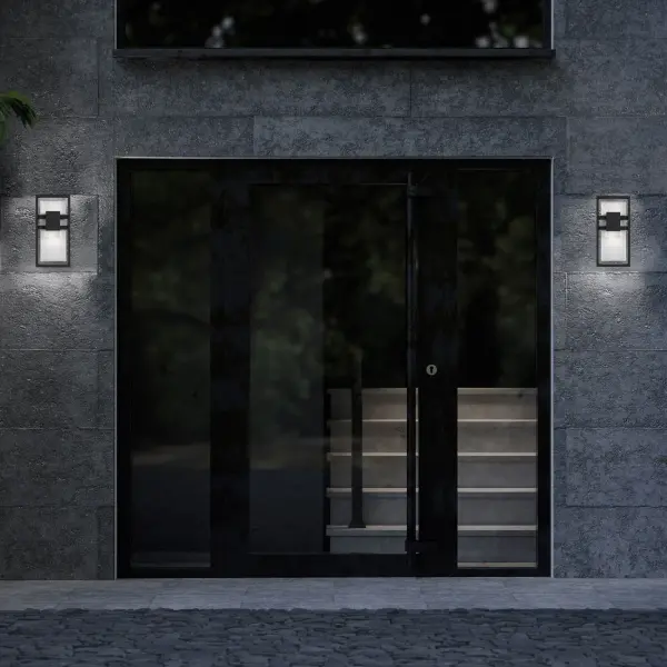 Bold Modern Sconce with Crystal Accents for Indoor & Outdoor Spaces - Image 2