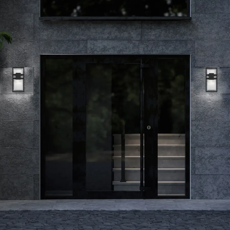 Bold Modern Sconce with Crystal Accents for Indoor & Outdoor Spaces - Image 2