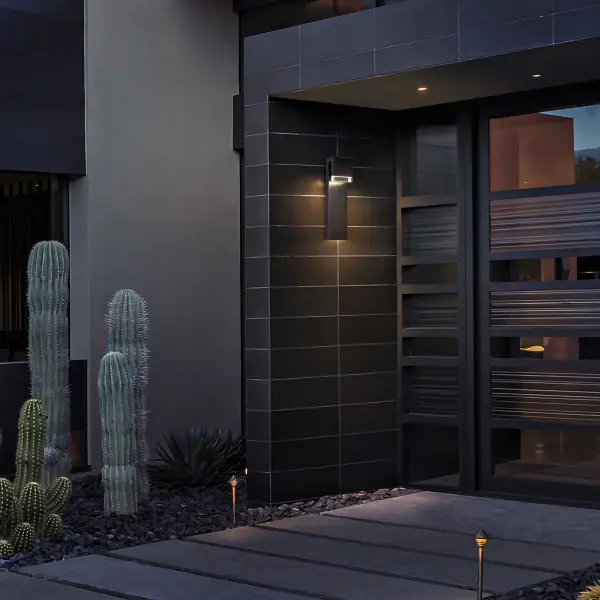 Sculptural LED Wall Sconce with Crystal Accent & Dual Lighting - Image 2