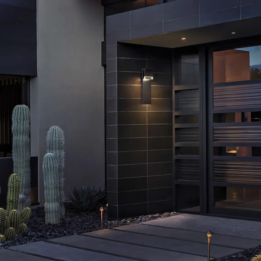 Sculptural LED Wall Sconce with Crystal Accent & Dual Lighting - Image 2