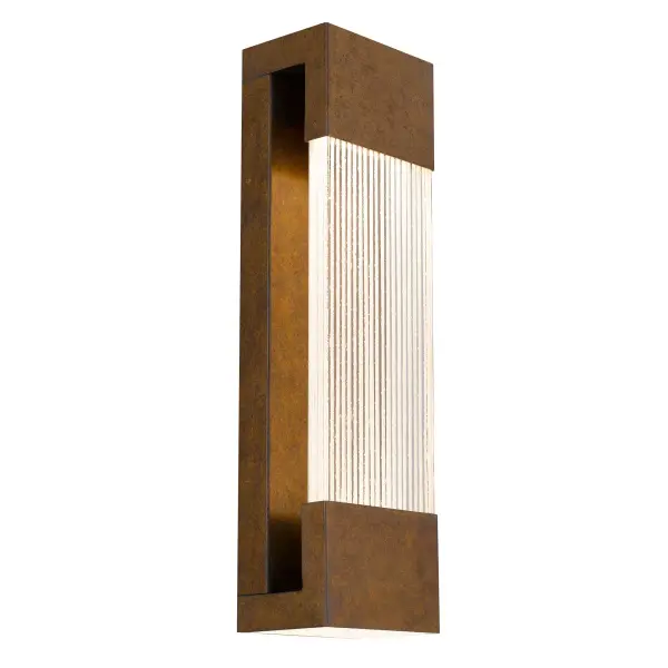 Artisan-Crafted Outdoor Sconce with Captivating Saw Glass Design - Image 1