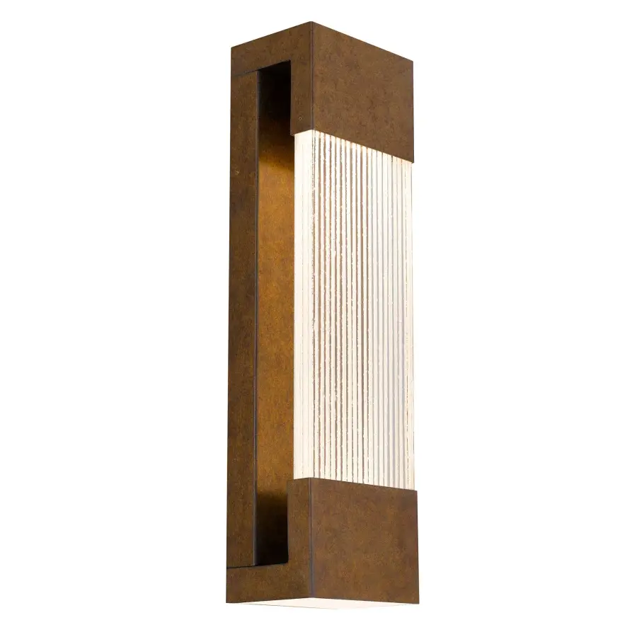 Artisan-Crafted Outdoor Sconce with Captivating Saw Glass Design - Image 1
