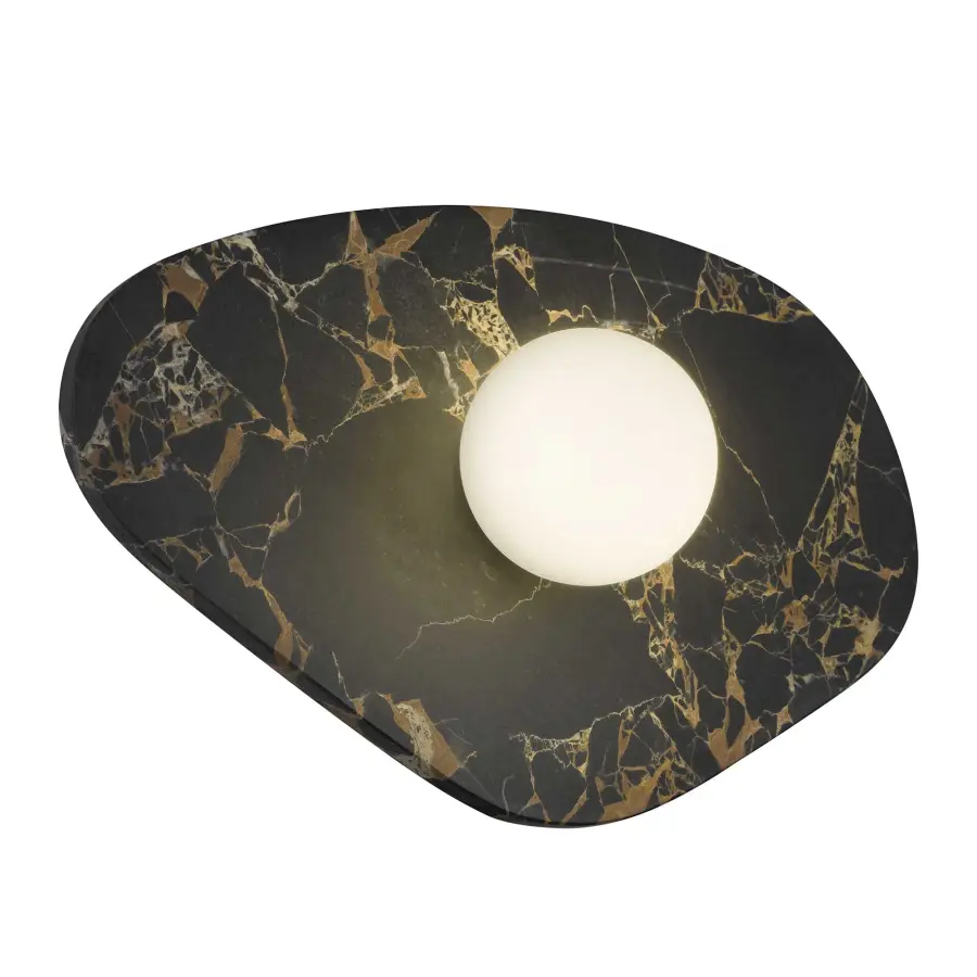 Artistic Marble & Glass Sconce with Wet-Rated Versatility - Image 1