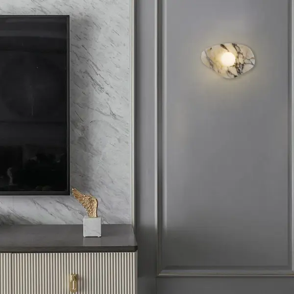 Artistic Marble & Glass Sconce with Wet-Rated Versatility - Image 15