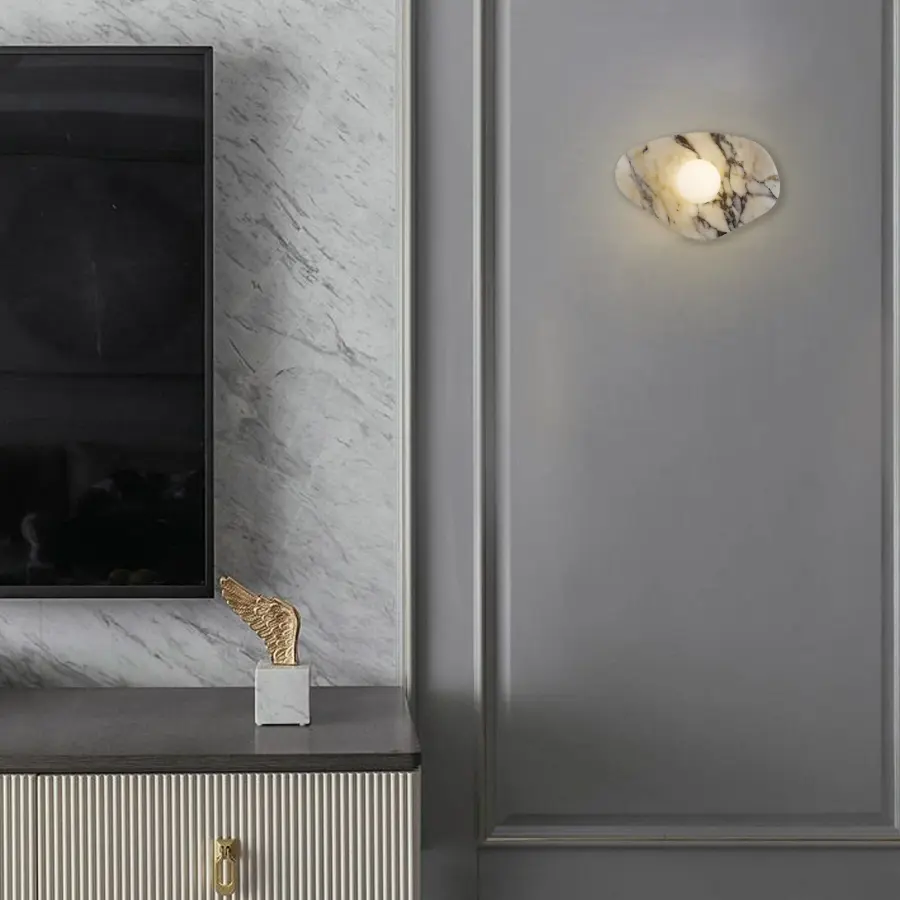 Artistic Marble & Glass Sconce with Wet-Rated Versatility - Image 15