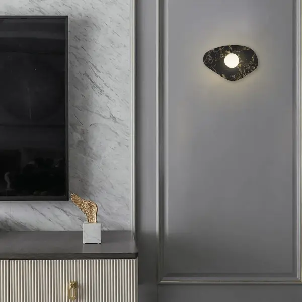 Artistic Marble & Glass Sconce with Wet-Rated Versatility - Image 4