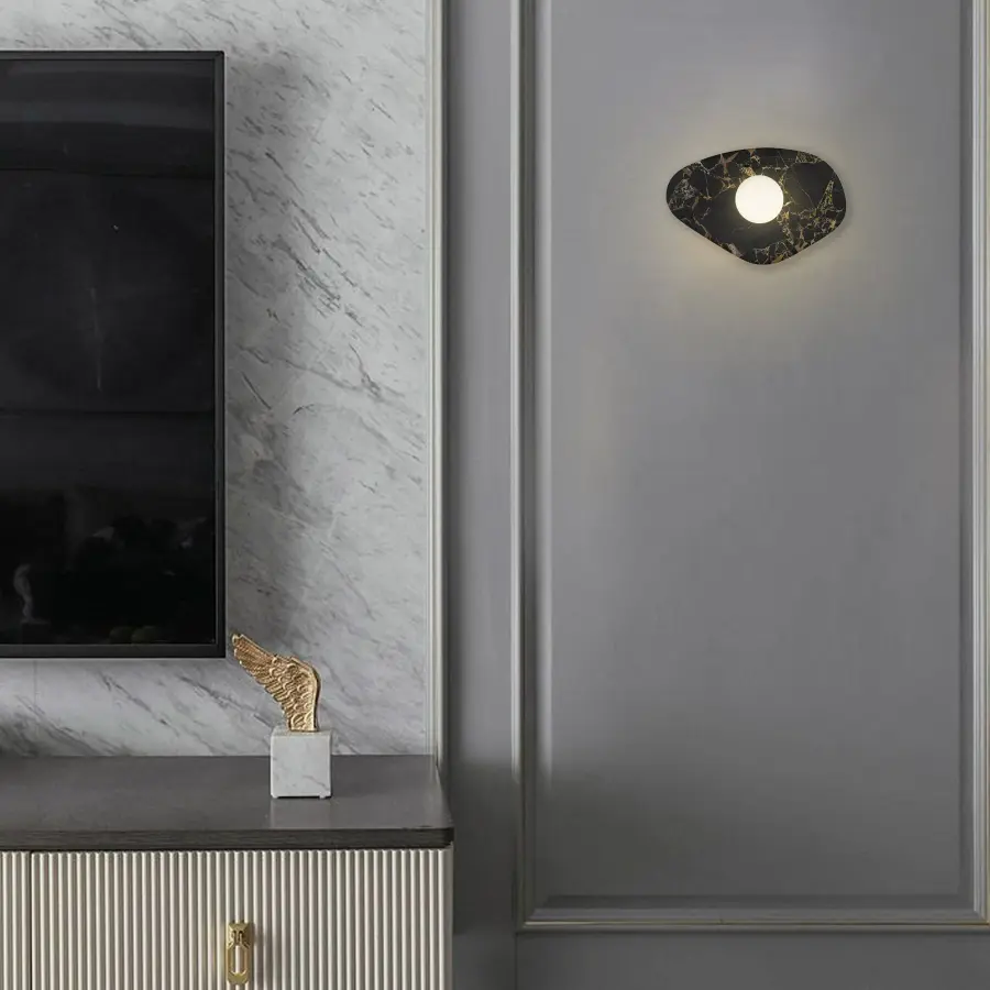 Artistic Marble & Glass Sconce with Wet-Rated Versatility - Image 4